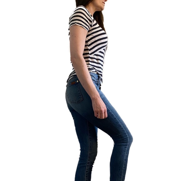 J Crew Blue and white tee shirt top size small - Picture 8 of 14